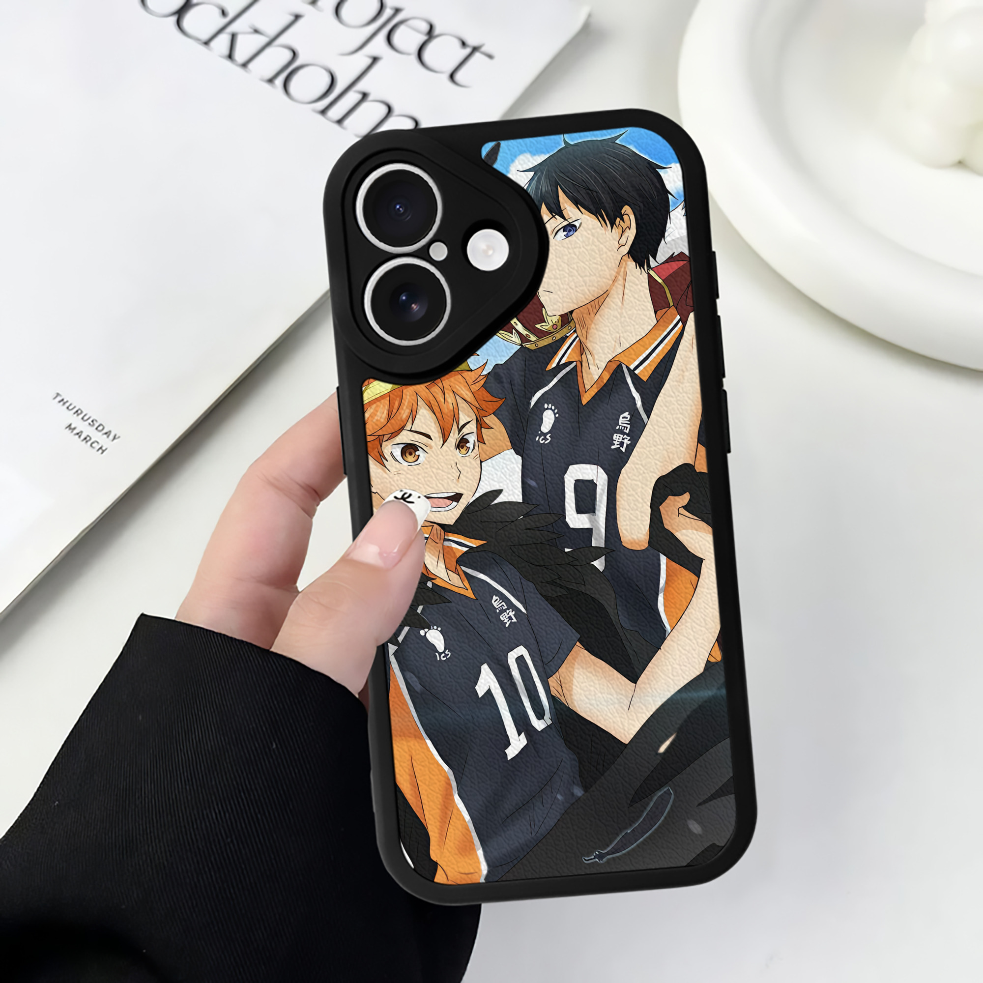 （画像用） ハイキュー!! Haikyu!! 【iPhone 16シリーズ対応】シリコンスマホケース（レザー調） 材質：シリコン